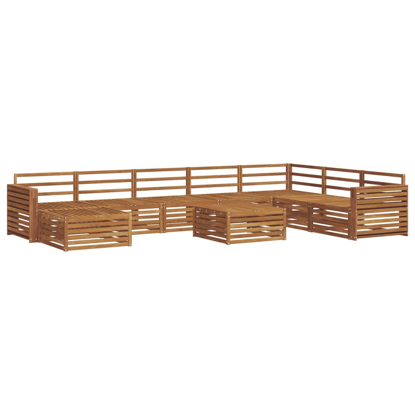 vidaXL Outdoor Sofa Set 9 pcs Natural Solid Acacia Wood