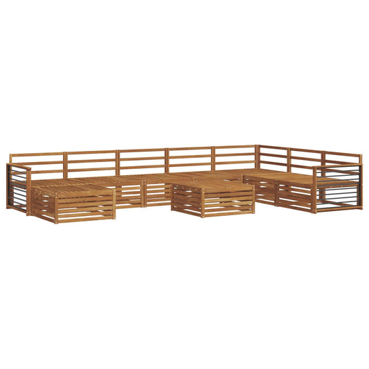 vidaXL Outdoor Sofa Set 9 pcs Natural Solid Acacia Wood