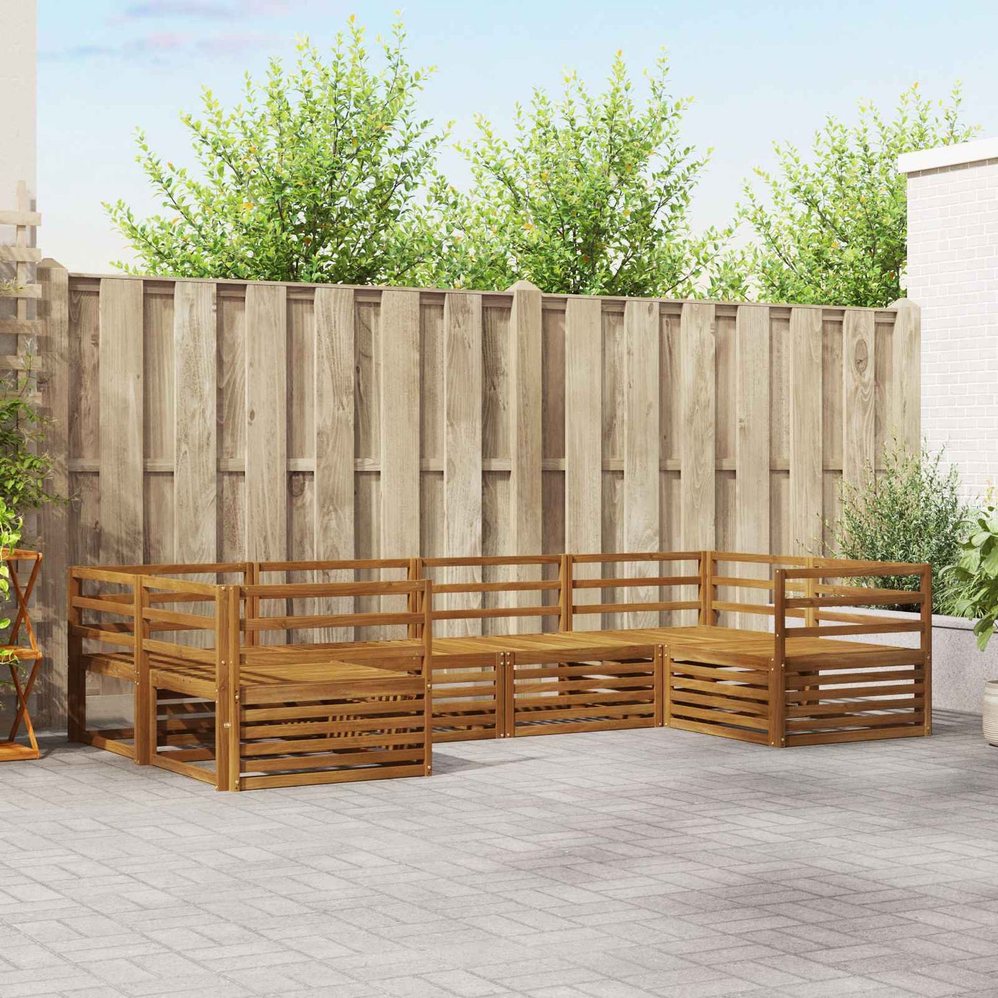 vidaXL Outdoor Sofa Set 6 pcs Natural