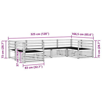 vidaXL Outdoor Sofa Set 6 pcs Natural