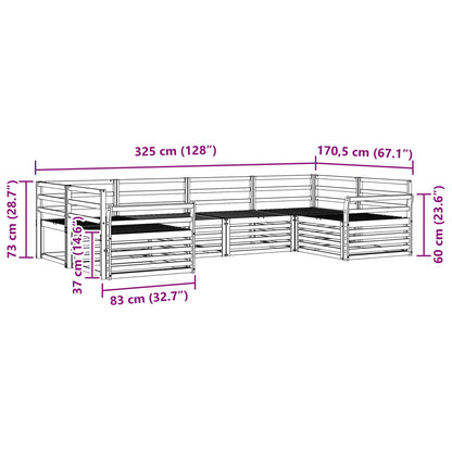vidaXL Outdoor Sofa Set 6 pcs Natural