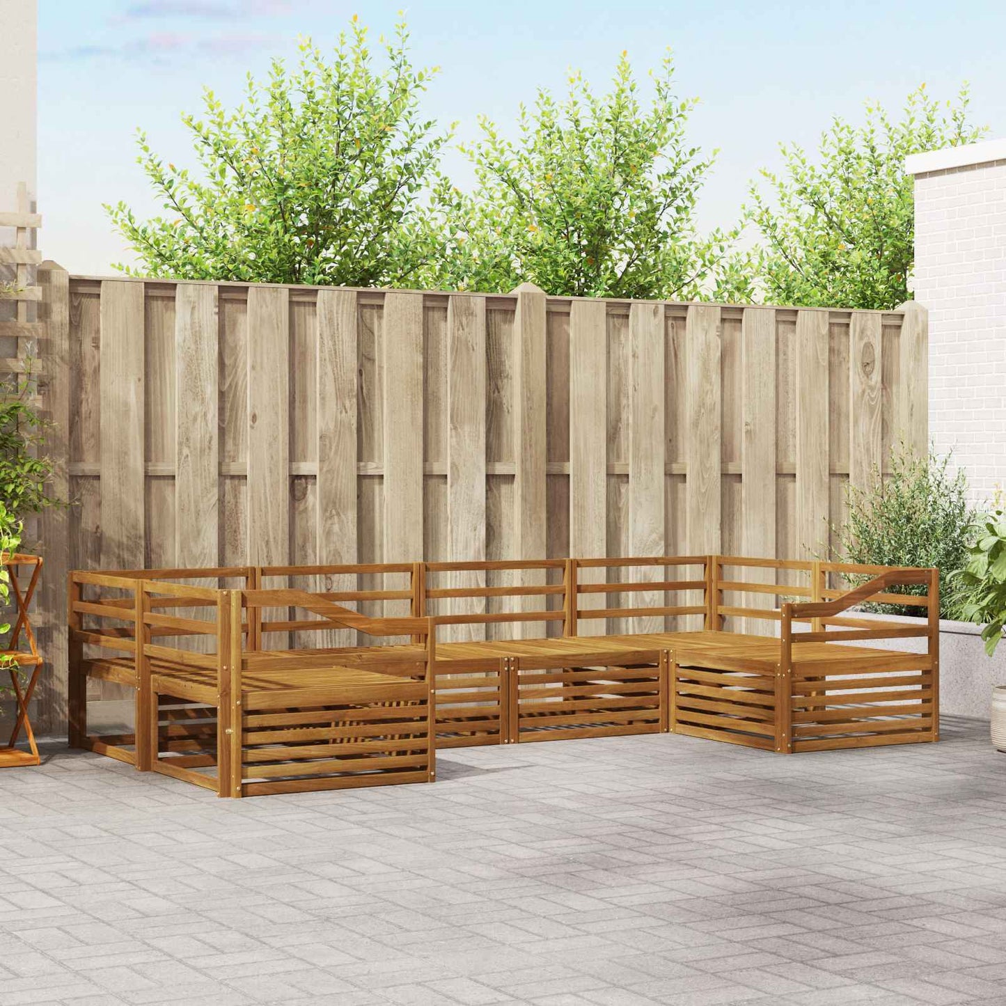 vidaXL Outdoor Sofa Set 6 pcs Natural