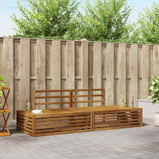 vidaXL Outdoor Sofa Set Natural 203.5 x 83 x 73 cm Solid Acacia Wood