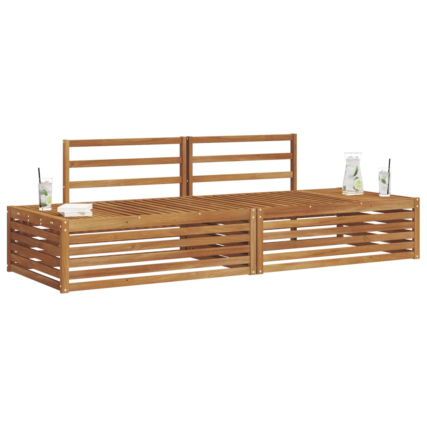 vidaXL Outdoor Sofa Set Natural 203.5 x 83 x 73 cm Solid Acacia Wood