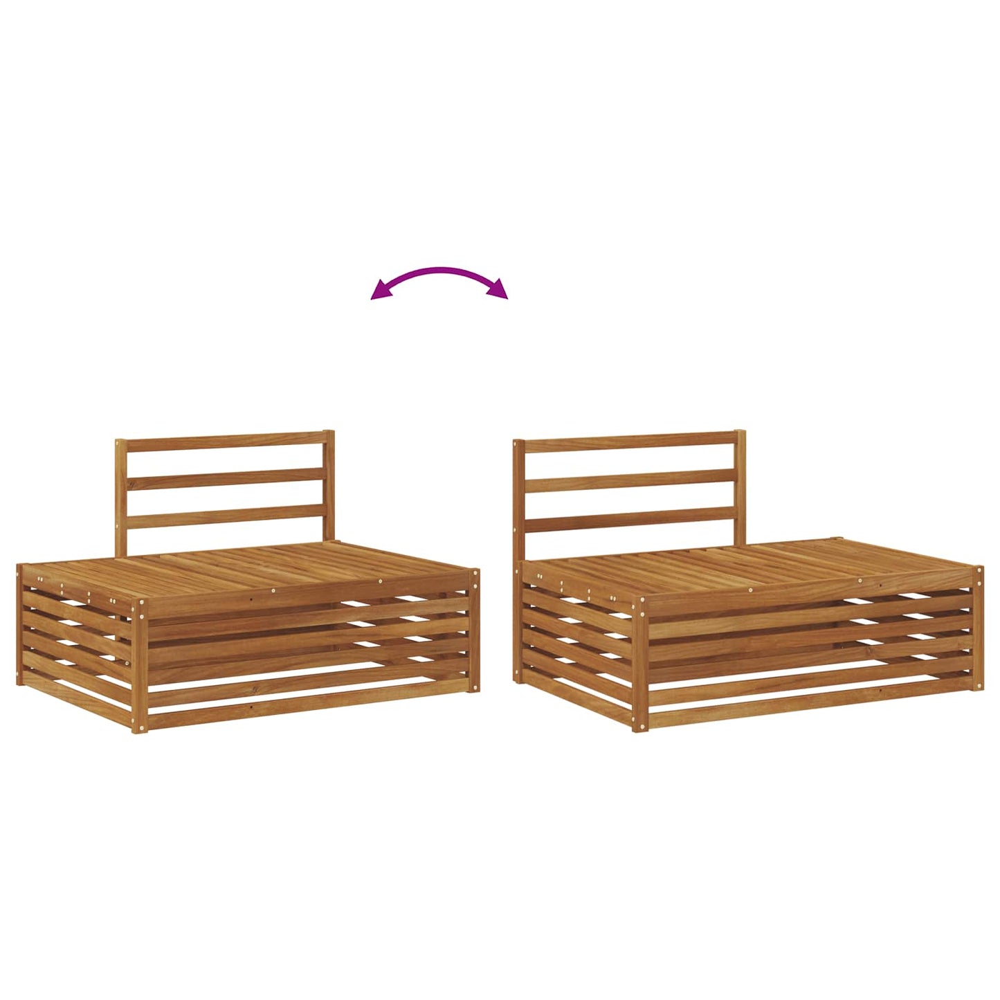 vidaXL Outdoor Sofa Set 5 Piece Natural Solid Acacia Wood
