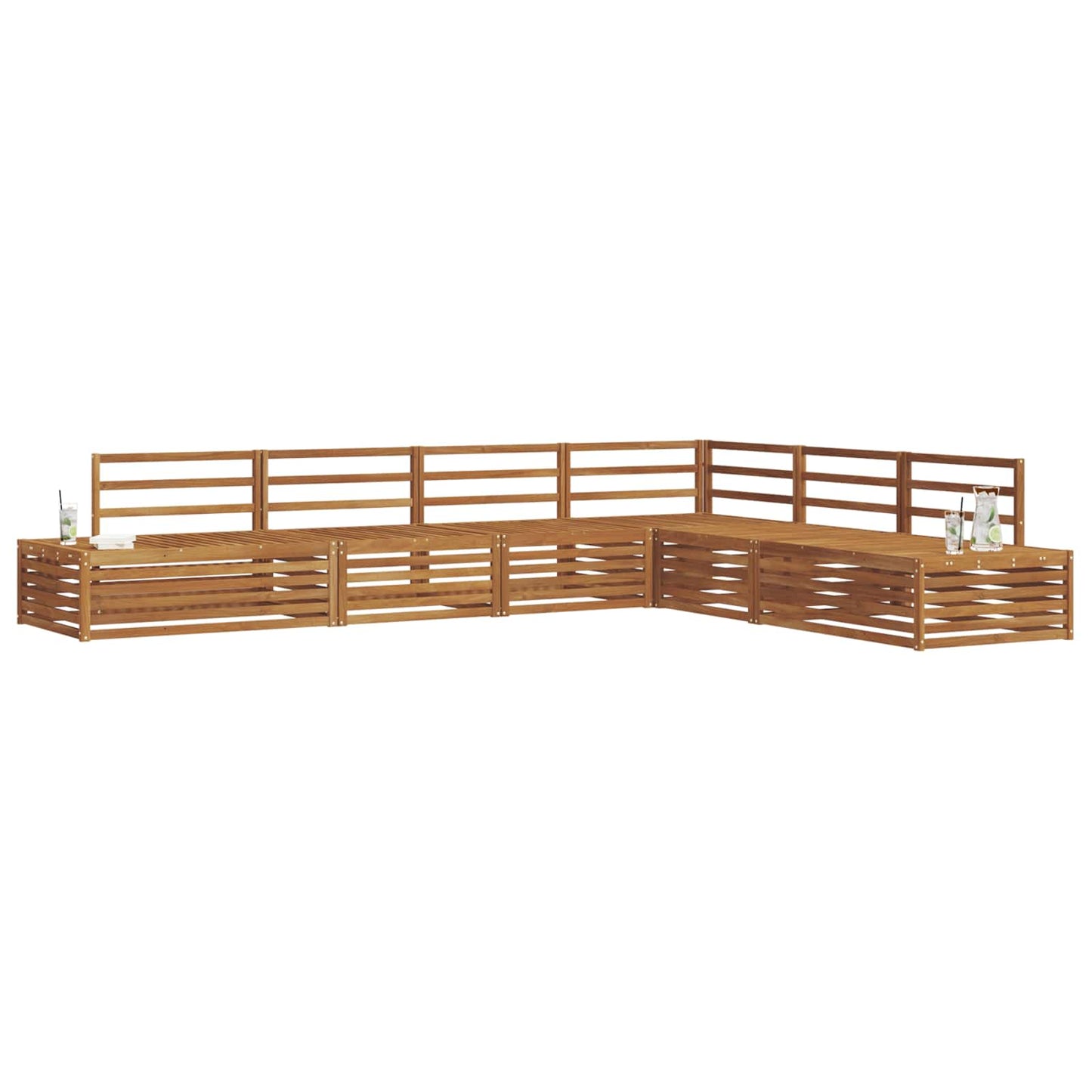 vidaXL Outdoor Sofa Set 6 Piece Natural Solid Acacia Wood
