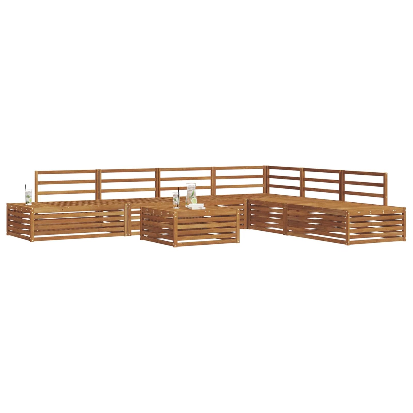 vidaXL Outdoor Sofa Set 7 Piece Natural Solid Acacia Wood