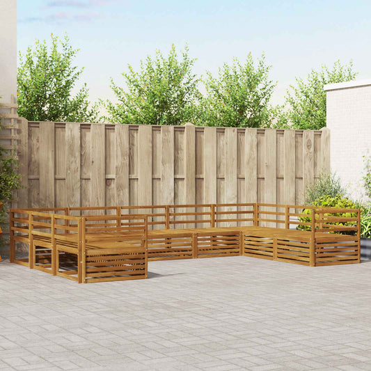 vidaXL Outdoor Sofa Set 9 pcs Natural Solid Acacia Wood