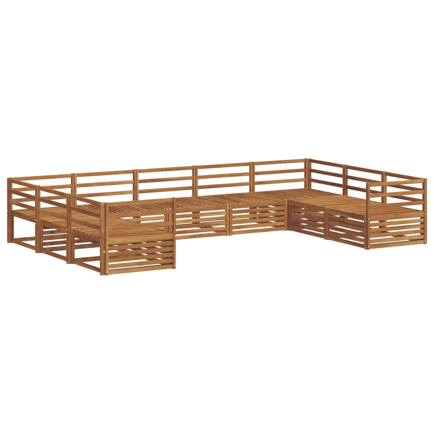 vidaXL Outdoor Sofa Set 9 pcs Natural Solid Acacia Wood
