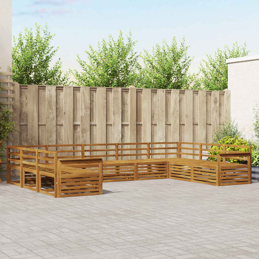 vidaXL Outdoor Sofa Set 9 pcs Natural Solid Acacia Wood