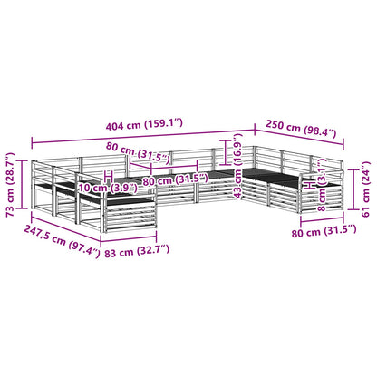 vidaXL Outdoor Sofa Set 9 pcs Natural Solid Acacia Wood