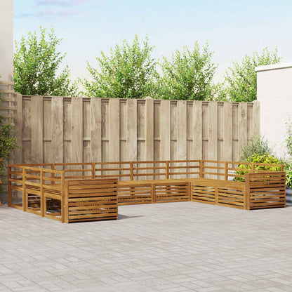 vidaXL Outdoor Sofa Set 9 pcs Natural Solid Acacia Wood