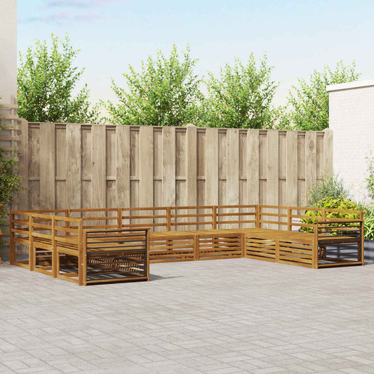 vidaXL Outdoor Sofa Set 9 pcs Natural Solid Acacia Wood