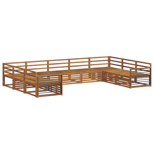 vidaXL Outdoor Sofa Set 9 pcs Natural Solid Acacia Wood