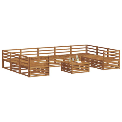 vidaXL Outdoor Sofa Set 10 pcs Natural Solid Acacia Wood