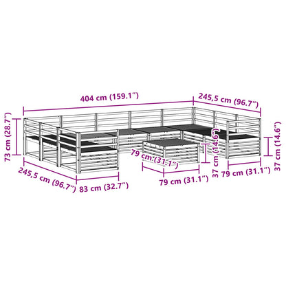 vidaXL Outdoor Sofa Set 10 pcs Natural Solid Acacia Wood