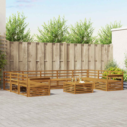 vidaXL Outdoor Sofa Set 10 pcs Natural Solid Acacia Wood