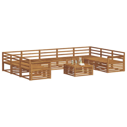 vidaXL Outdoor Sofa Set 10 pcs Natural Solid Acacia Wood