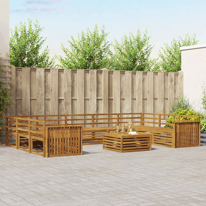 vidaXL Outdoor Sofa Set 10 pcs Natural Solid Acacia Wood