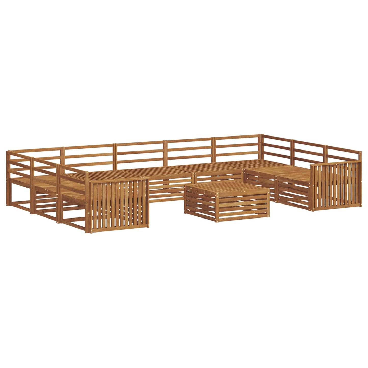 vidaXL Outdoor Sofa Set 10 pcs Natural Solid Acacia Wood
