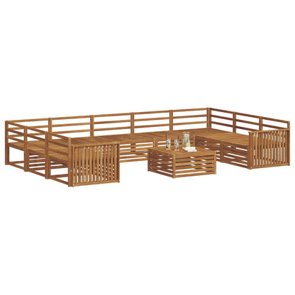 vidaXL Outdoor Sofa Set 10 pcs Natural Solid Acacia Wood