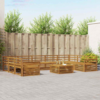 vidaXL Outdoor Sofa Set 10 pcs Natural Solid Acacia Wood