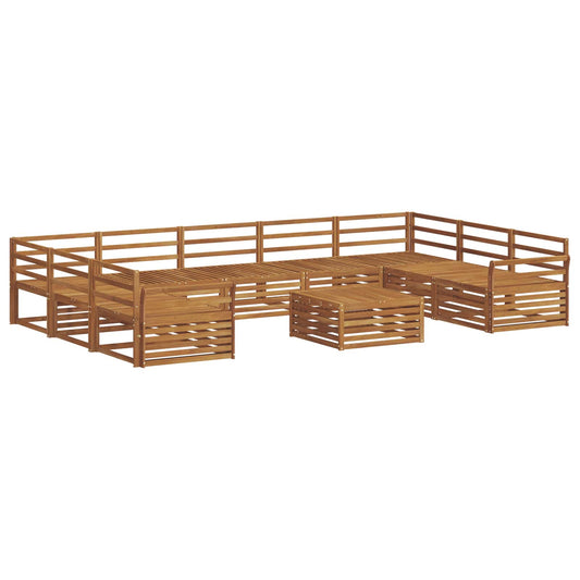 vidaXL Outdoor Sofa Set 10 pcs Natural Solid Acacia Wood