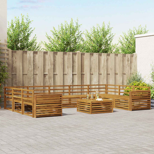 vidaXL Outdoor Sofa Set 10 pcs Natural Solid Acacia Wood