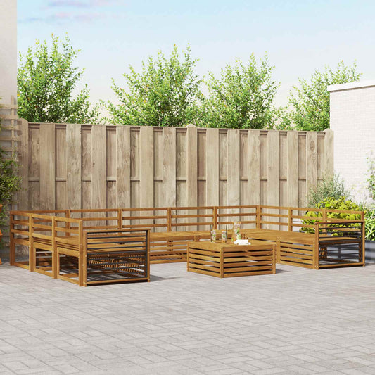 vidaXL Outdoor Sofa Set 10 pcs Natural Solid Acacia Wood