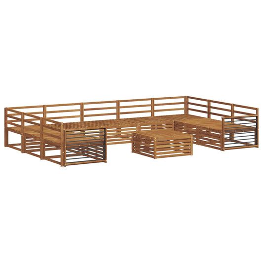 vidaXL Outdoor Sofa Set 10 pcs Natural Solid Acacia Wood