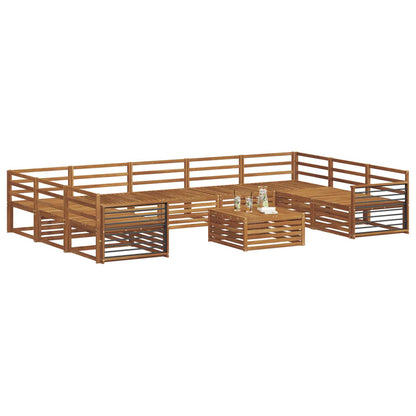 vidaXL Sofa Sets 10 pcs Natural Solid Acacia Wood