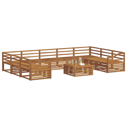 vidaXL Outdoor Sofa Set 10 pcs Natural Solid Acacia Wood