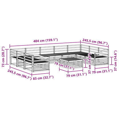 vidaXL Outdoor Sofa Set 10 pcs Natural Solid Acacia Wood