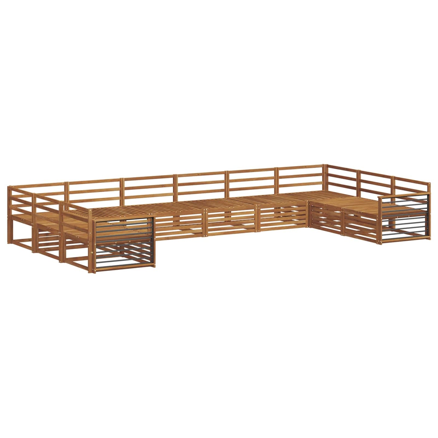 vidaXL Sofa Sets 10 pcs Natural Solid Acacia Wood