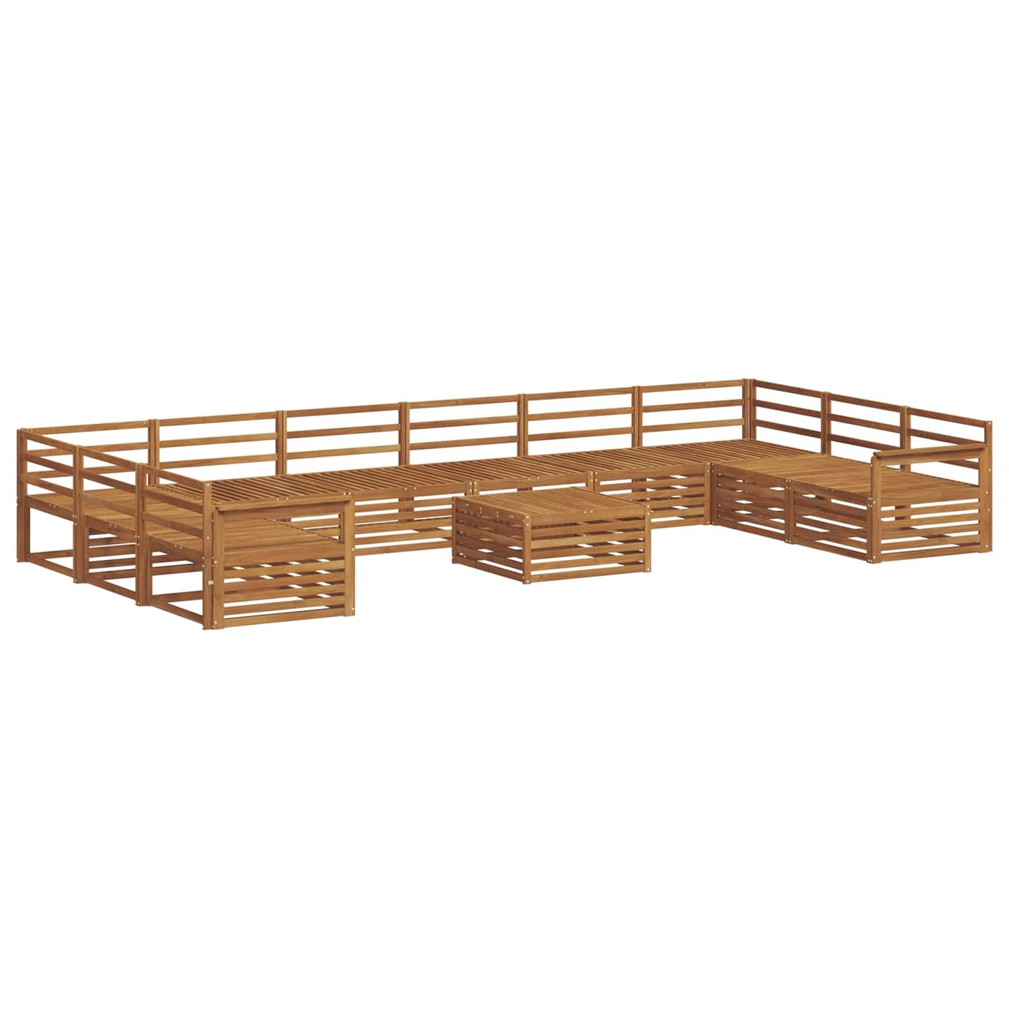 vidaXL Sofa Sets 11 pcs Natural Solid Acacia Wood