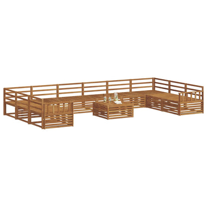 vidaXL Sofa Sets 11 pcs Natural Solid Acacia Wood