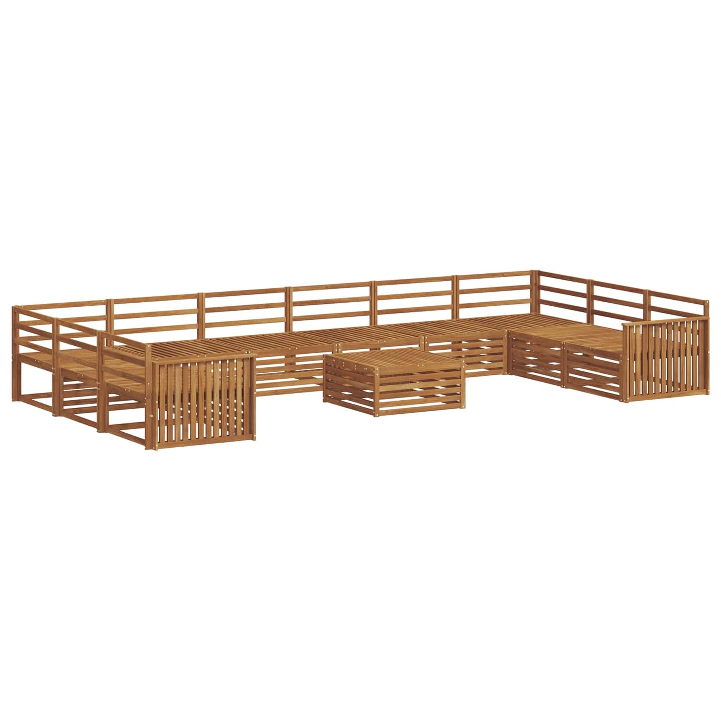 vidaXL Sofa Sets 11 pcs Natural Solid Acacia Wood