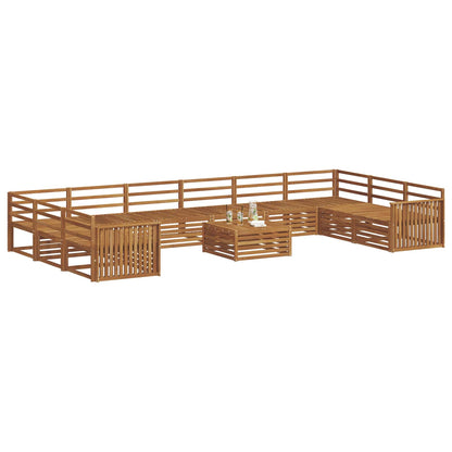 vidaXL Sofa Sets 11 pcs Natural Solid Acacia Wood