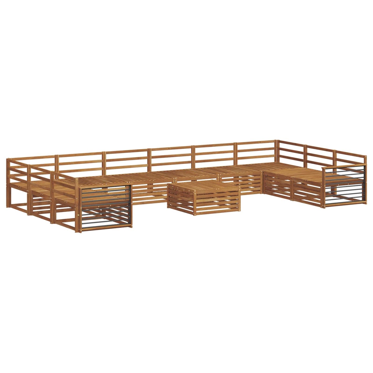 vidaXL Sofa Sets 11 pcs Natural Solid Acacia Wood