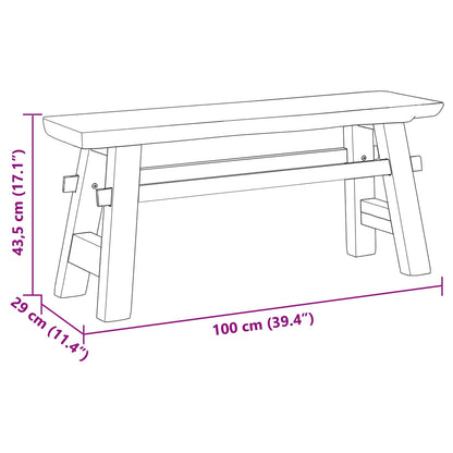 vidaXL Bench Natural 100 x 29 x 43.5 cm Solid Teak Wood