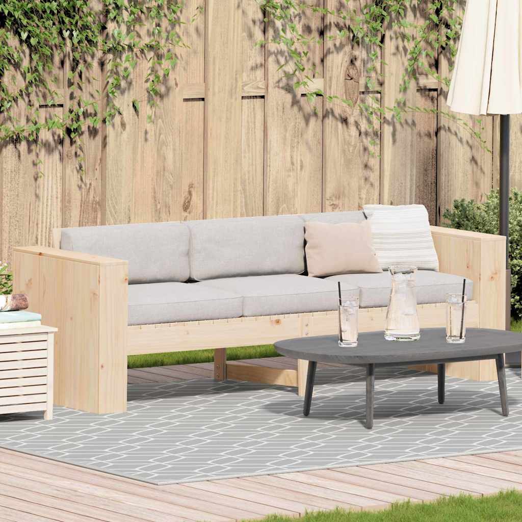 vidaXL Garden Sofa Natural 185.5 x 60 x 62 cm Solid Pine Wood