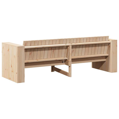 vidaXL Garden Sofa Natural 185.5 x 60 x 62 cm Solid Pine Wood