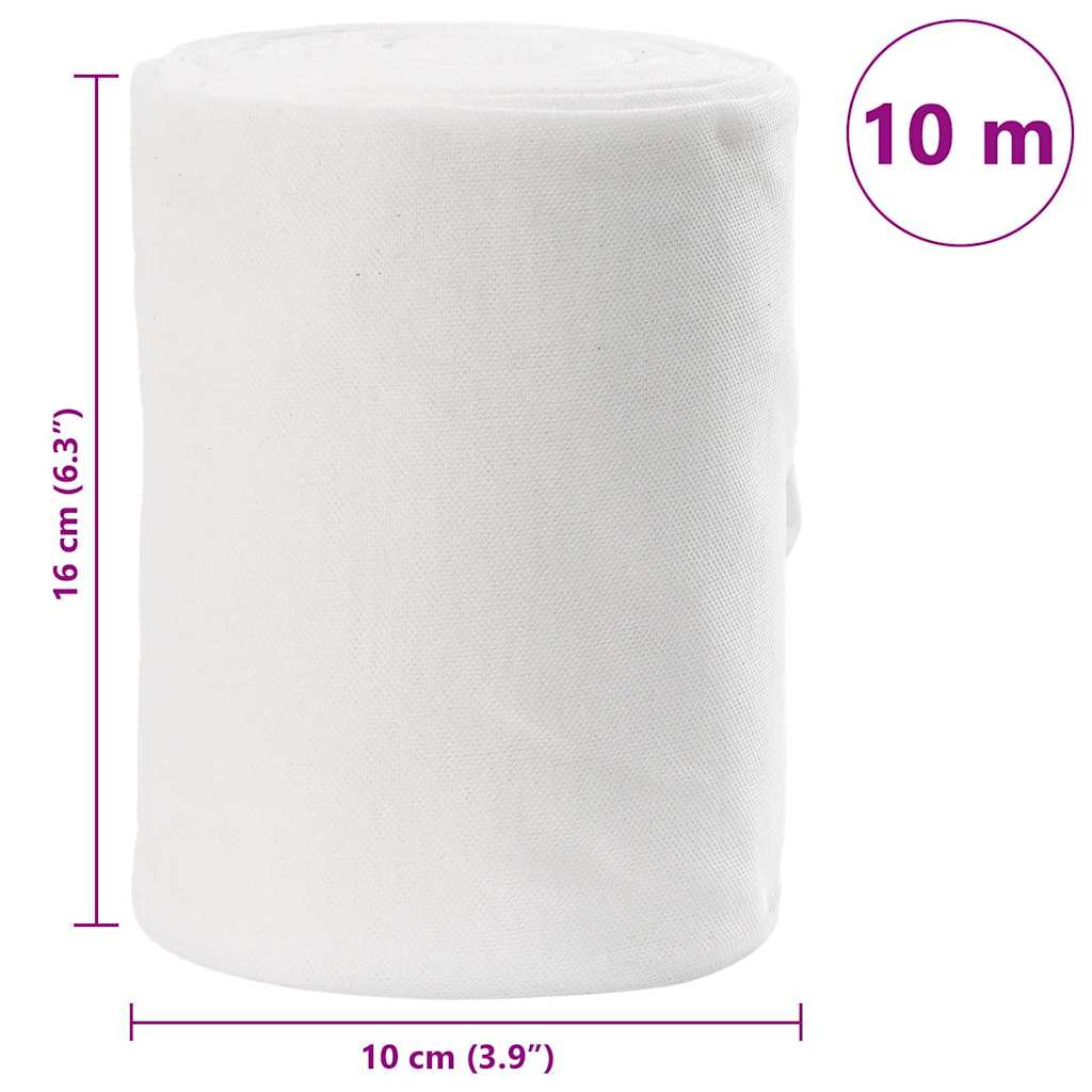 vidaXL Drain Pipe White 16 x 1000 cm Fabric