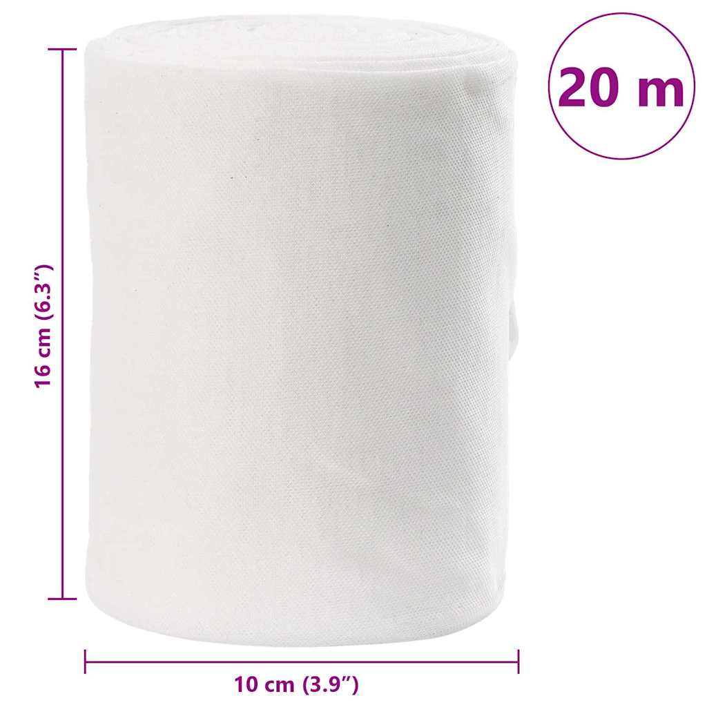 vidaXL Drain Pipe White 16 x 2000 cm Fabric