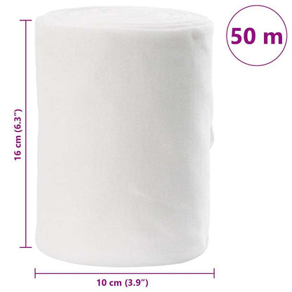 vidaXL Drain Pipe White 16 x 5000 cm Fabric