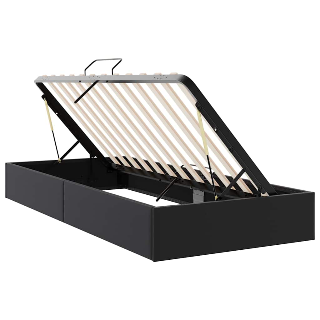 vidaXL Storage Bed with Storage Black 100 x 190 cm Faux leather