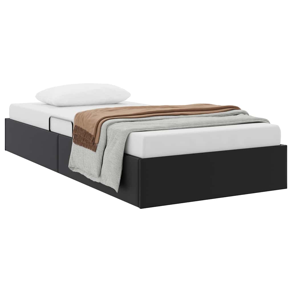 vidaXL Storage Bed with Storage Black 100 x 190 cm Faux leather