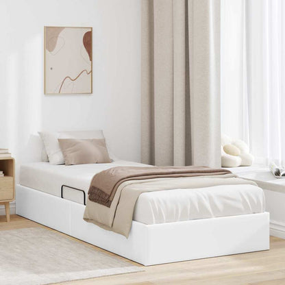 vidaXL Storage Bed with Storage Pure White 100 x 190 cm Faux leather
