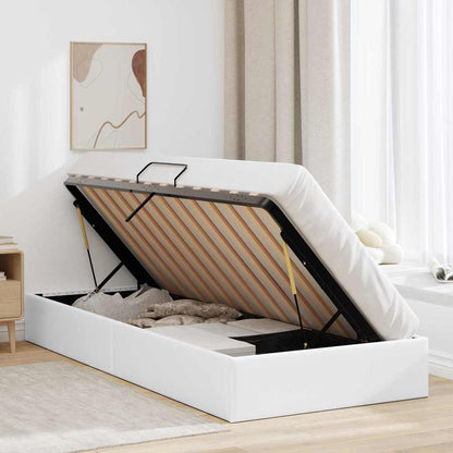 vidaXL Storage Bed with Storage Pure White 100 x 190 cm Faux leather