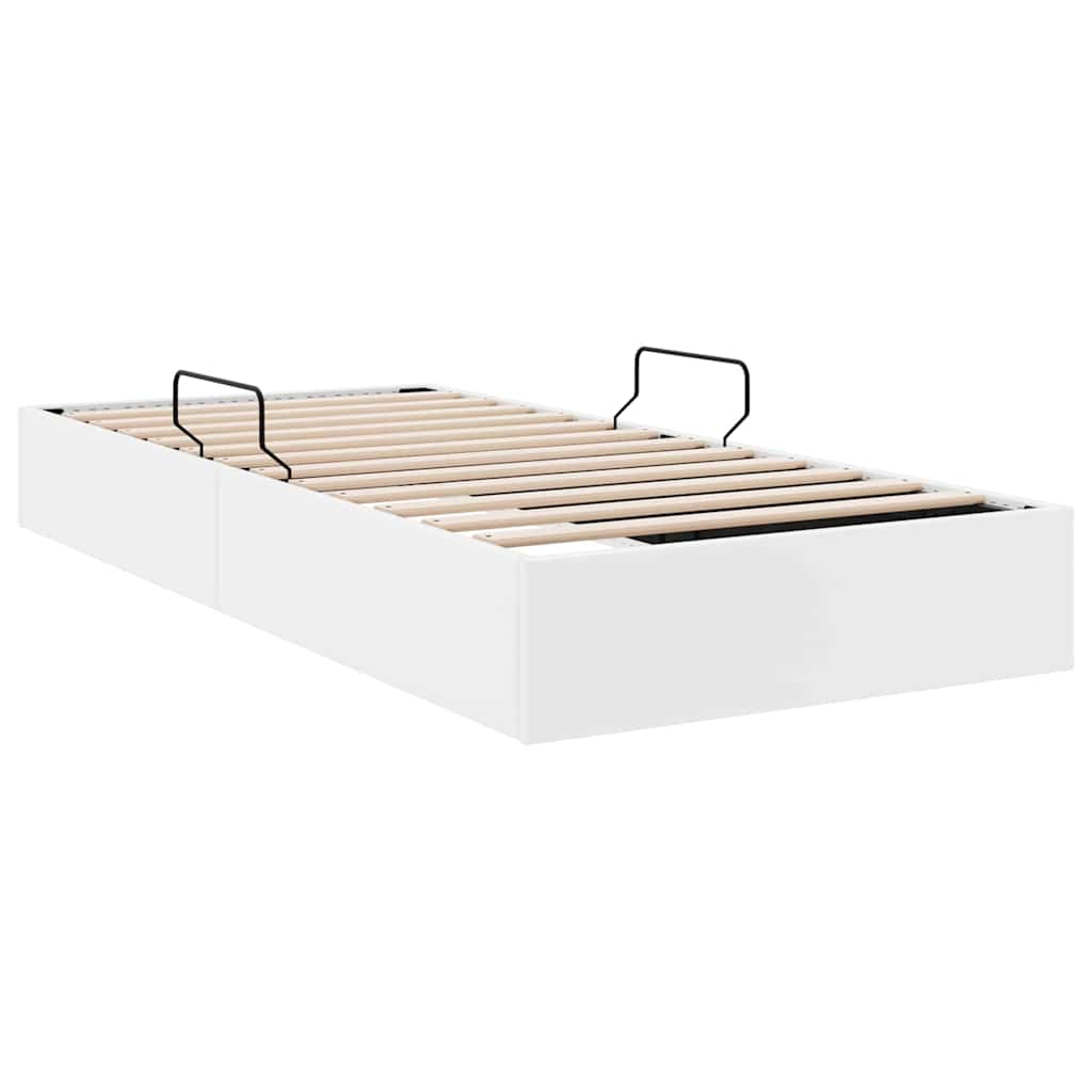 vidaXL Storage Bed with Storage Pure White 100 x 190 cm Faux leather